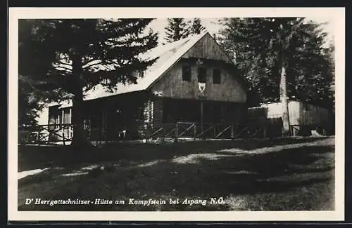 AK Aspang /N.-Ö., D`Herrgottschnitzr-Hütte am Kampfstein