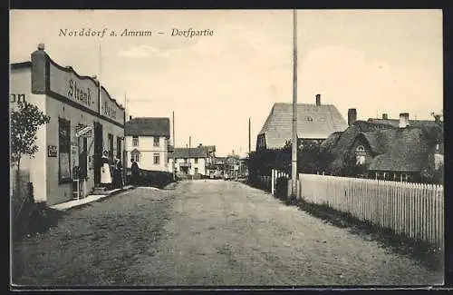 AK Norddorf a. Amrum, Dorfpartie mit Strand-Bazar