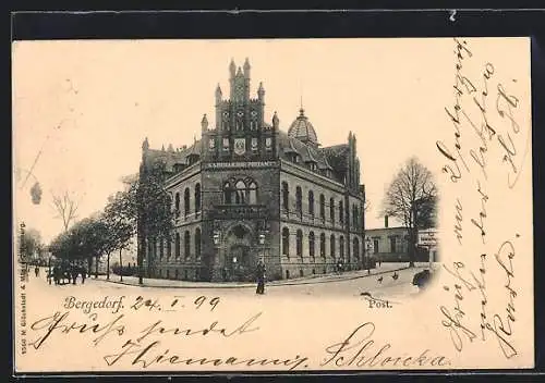 AK Bergedorf, Kaiserliches Postamt mit Strasse