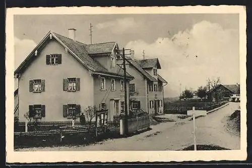 AK Oberegg, Geschäftshaus mit Strasse, Schaukasten