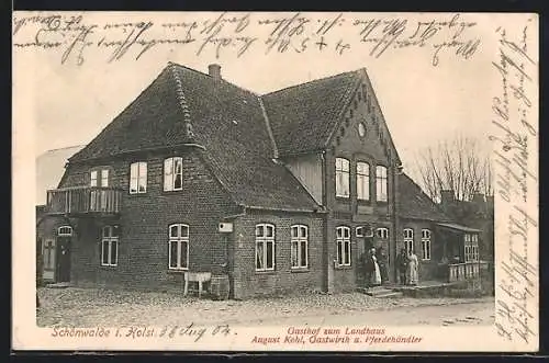 AK Schönwalde i. H., Gasthof zum Landhaus, Strassenansicht