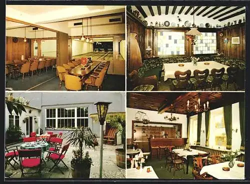 AK Heide /Holstein, Vier Innenansichten vom Stadttheater-Restaurant Friedrich Bossel