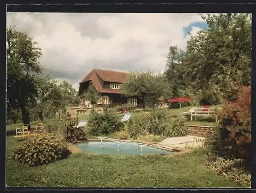 AK Badenweiler, Sanatorium Sonneneck, eines der Gästehäuser in unserem Park