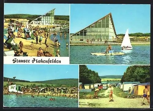 AK Hohenfelden, Schwimmbad, Campingplatz am Stausee, Segelboot, Tretboot