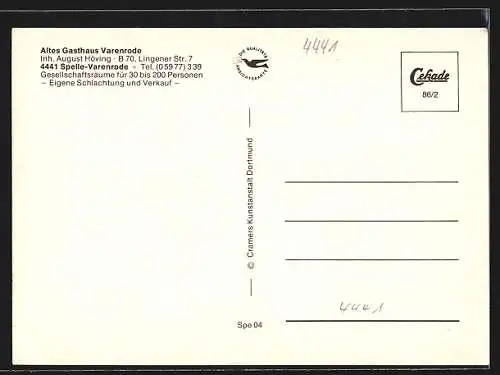 AK Spelle-Varenrode, Altes Gasthaus Varenrode, Lingener Str. 7