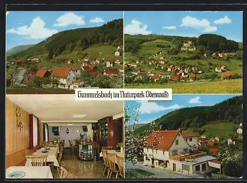 AK Gammelsbach, Ortsansicht im Naturpark Odenwald mit Gasthaus Zum kühlen Krug