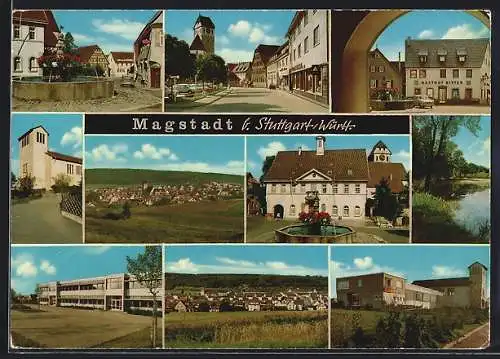 AK Magstadt b. Stuttgart, Zehn Ansichten vom und aus dem Ort