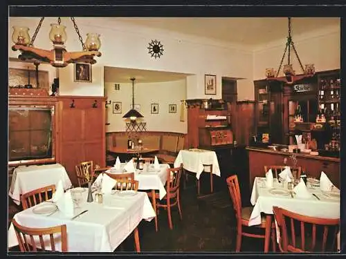 AK Bad Nauheim, Gastraum im Hotel-Restaurant Gaudes