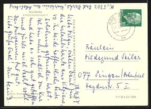 AK Bad Berka, FDGB-Sanatorium I
