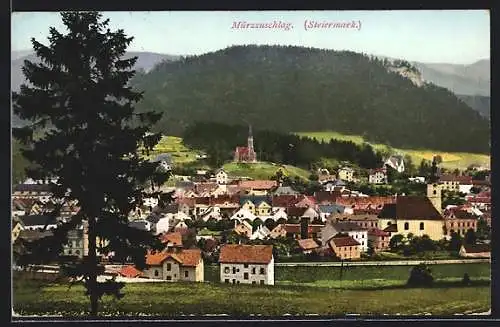 AK Mürzzuschlag, Gesamtansicht aus der Vogelschau