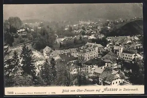 AK Aussee, Blick von Ober-Tressen