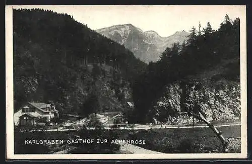 AK Karlgraben, Blick zum Gasthof Zur Alpenrose