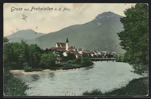 AK Frohnleiten a. d. Mur, Blick zum Ort mit Kirche