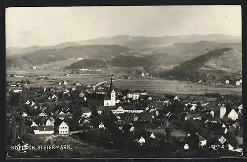 AK Köflach, Totalansicht von einem Berg aus