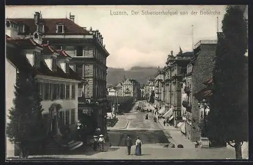 AK Luzern, Der Schweizerhofquai von der Hofkirche