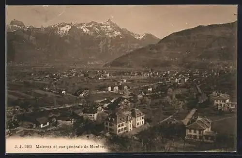 AK Monthey, Malevoz et vue generale, Gebirge