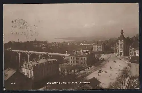 AK Lausanne, Place et Pont Chauderon