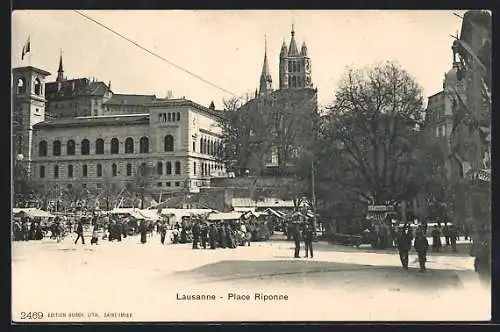 AK Lausanne, Place Riponne, Marché