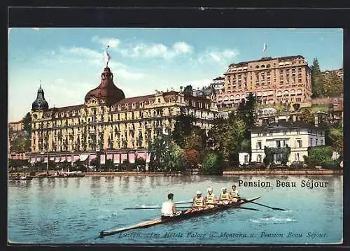AK Luzern, Pension Beau Séjour und Hotels Palace u. Montana, Sport-Ruderboot
