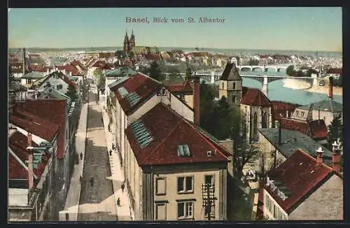 AK Basel, Blick vom St. Albantor