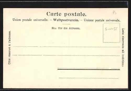 AK Basel, Alte Rheinbrücke mit Klein-Basel