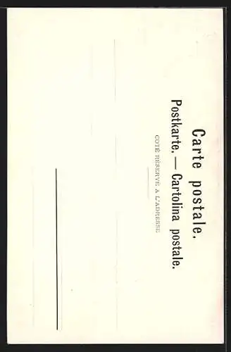 Künstler-AK Montreux, Kirche im Ort