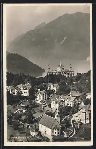 AK Morschach, Ortspartie mit Hotel