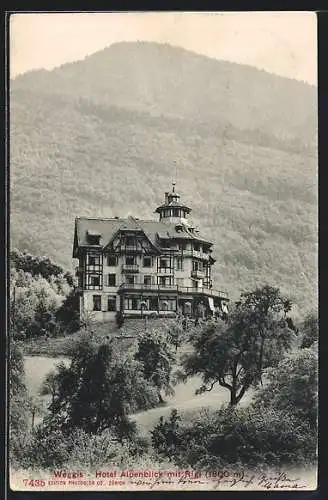 AK Weggis, Hotel Alpenblick mit Rigi