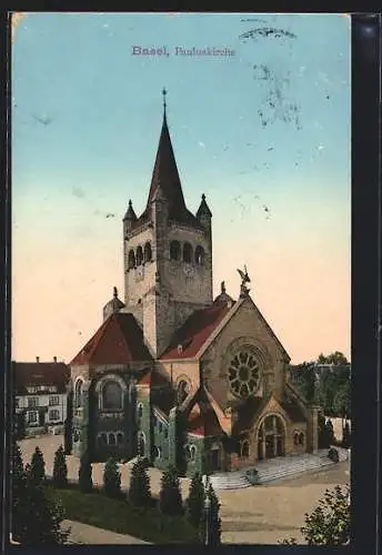 AK Basel, Blick auf die Pauluskirche
