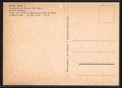 AK Crans-sur-Sierre, Hotel Elite R. Barras