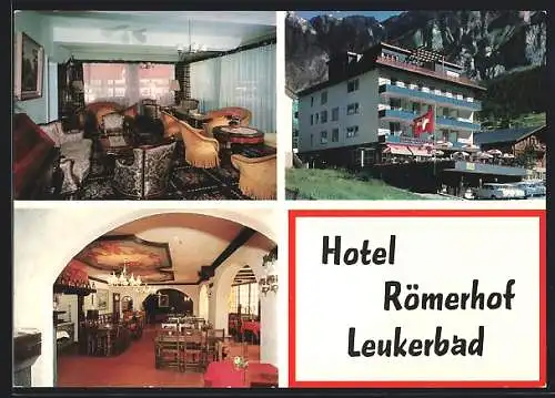 AK Leukerbad, Hotel Römerhof, Innenansichten