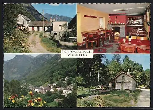 AK Locarno, Valle Onsernone, Ristorante Fondo-Valle Vergeletto, Innenansicht, Ortspartie