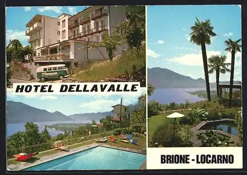 AK Locarno-Brione, Hotel Dellavalle, Schwimmbecken, Ortspartie