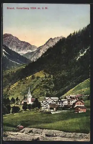 AK Brand, Blick auf das Dorf in Vorarlberg
