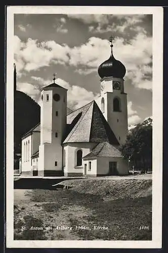 AK St. Anton am Arlberg, Blick zur Kirche