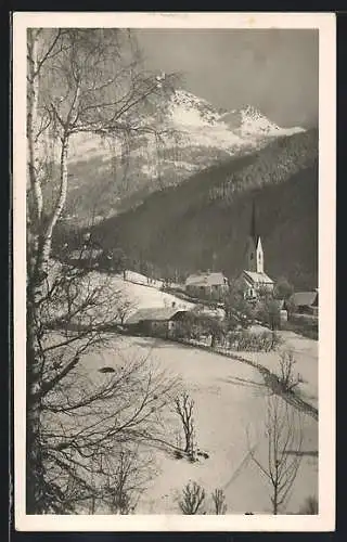AK Oberdrauburg im Kärntner Oberland, Zwickenberg gegen Scharnick im Schnee