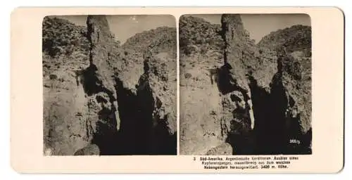 Stereo-Fotografie NPG, Berlin, Argentinische Kordilleren, Ausbiss eines Kupfererzganges auf 3400m Höhe, Bergbau