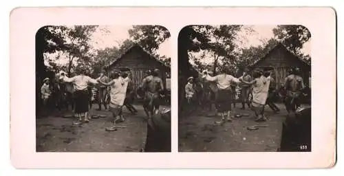 Stereo-Fotografie unbekannter Fotograf und Ort, Weltausstellung St. Louis 1904, Tanz der Philippinos