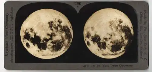 Stereo-Fotografie Keystone View Co., Meadville, Full Moon by Yerkes Oberservatory, Vollmond