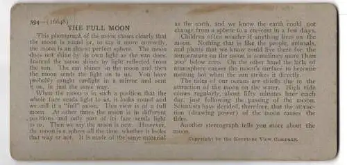 Stereo-Fotografie Keystone View Co., Meadville, Full Moon by Yerkes Oberservatory, Vollmond