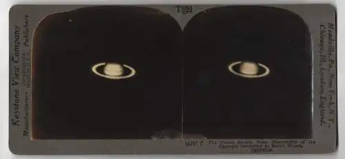 Stereo-Fotografie Keystone View Co., Meadville, Planet Saturn, by Solar Oberservatory of the Carnegie Institution