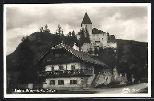 AK Mauterndorf i. Lungau, Wegpartie am Schloss