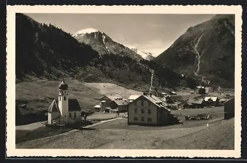 AK Vent, Ortsansicht mit Oetztaler-Alpen