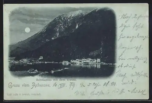 Mondschein-AK Scholastika, Panorama mit dem Unütz