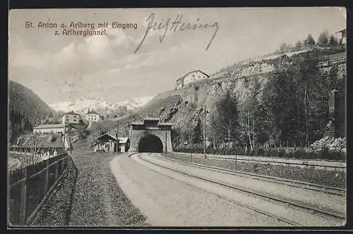 AK St. Anton a. Arlberg, Eingang zum Arlbergtunnel