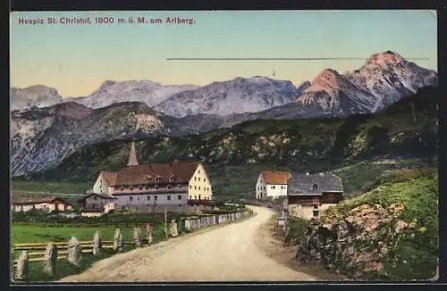 AK St. Christof am Arlberg, Hospiz St. Christof mit Strassenpartie