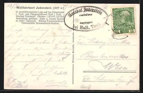 AK Judenstein, Ortspartie mit Kirche