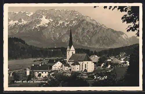 AK Adnet, Kirche mit dem Untersberg