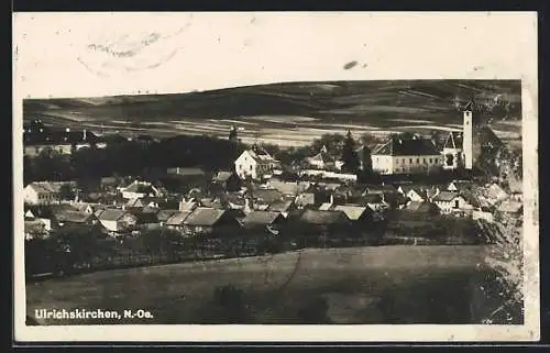AK Ulrichskirchen /N.-Oe., Teilansicht mit Kirche
