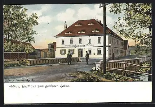 AK Wethau, Gasthaus zum goldenen Raben